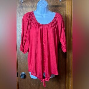 Mix‎ & Co. Red Pullover Blouse